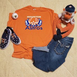 Houston Astros Baseball Custom Star Orange Tshirt